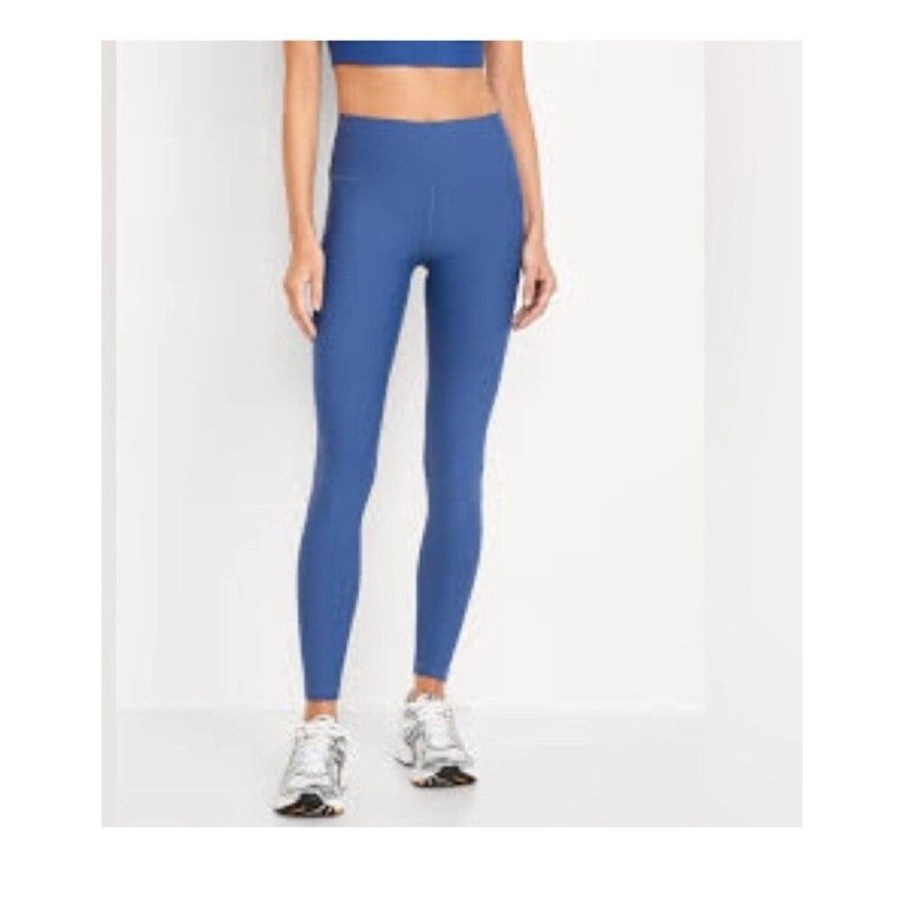 Abercrombie YPB Seamless‎ Core High Waist 7/8 Legging Blue Ribbed NWT $65 Large